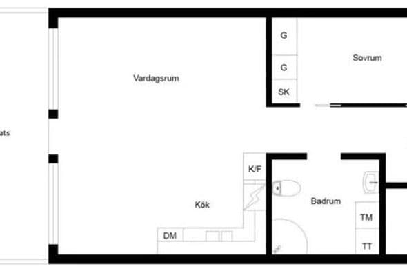 Möblerad 2:a med uteplats i Nyhem